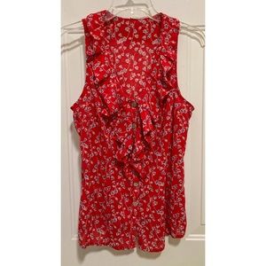 LG edme & esyllte red ruffle tank